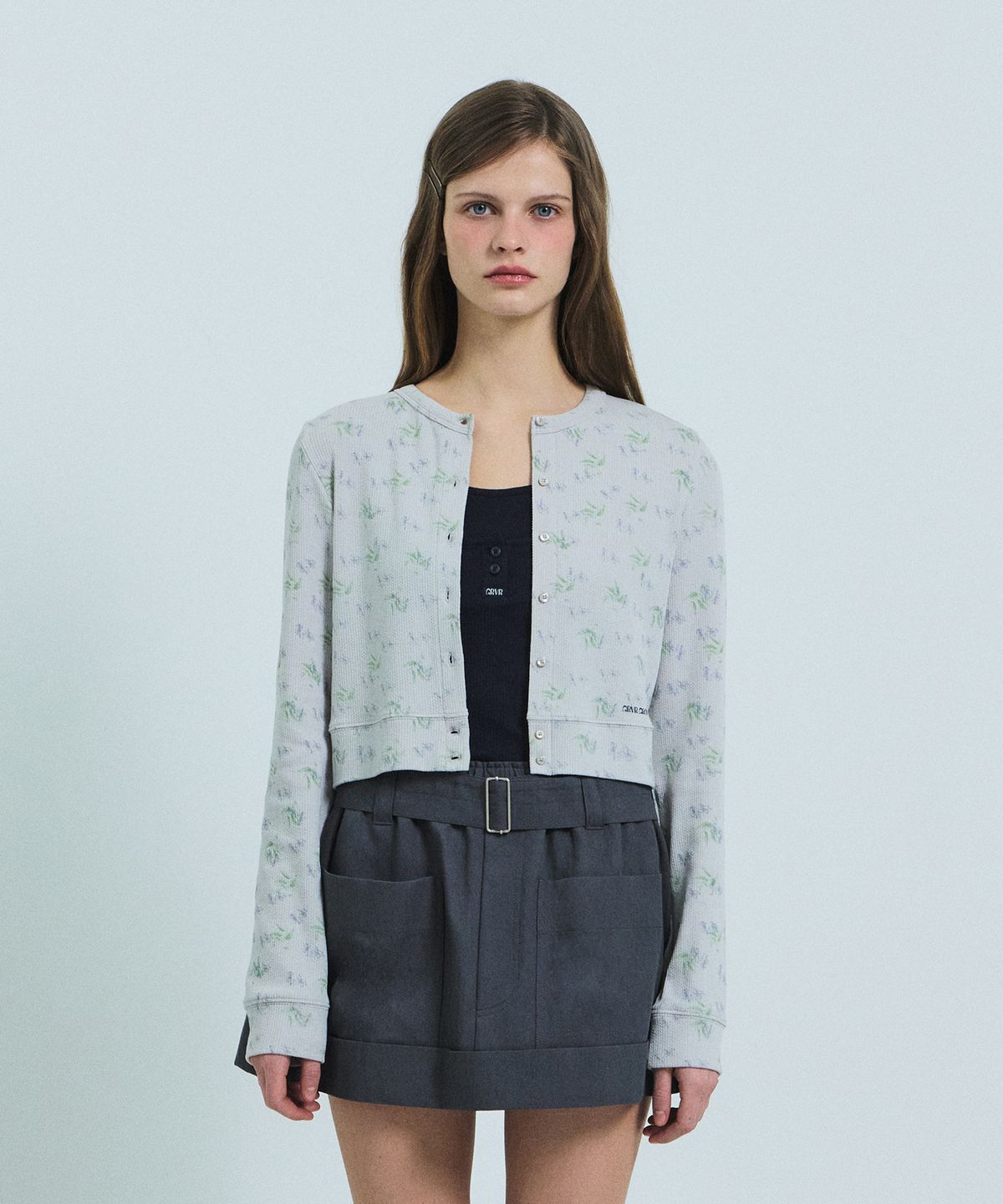 그로브(GROVE) FLORA CARDIGAN (GRAY)