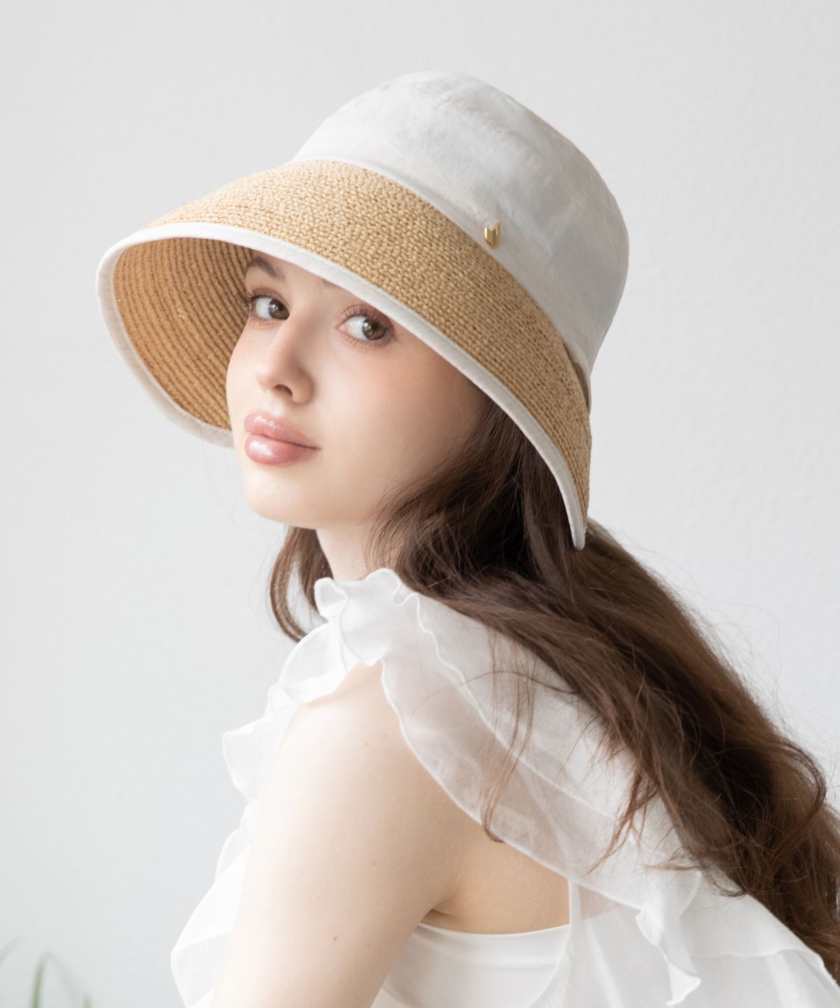 코이프(COIF) 린넨 라피아 버킷햇 CF101HT144