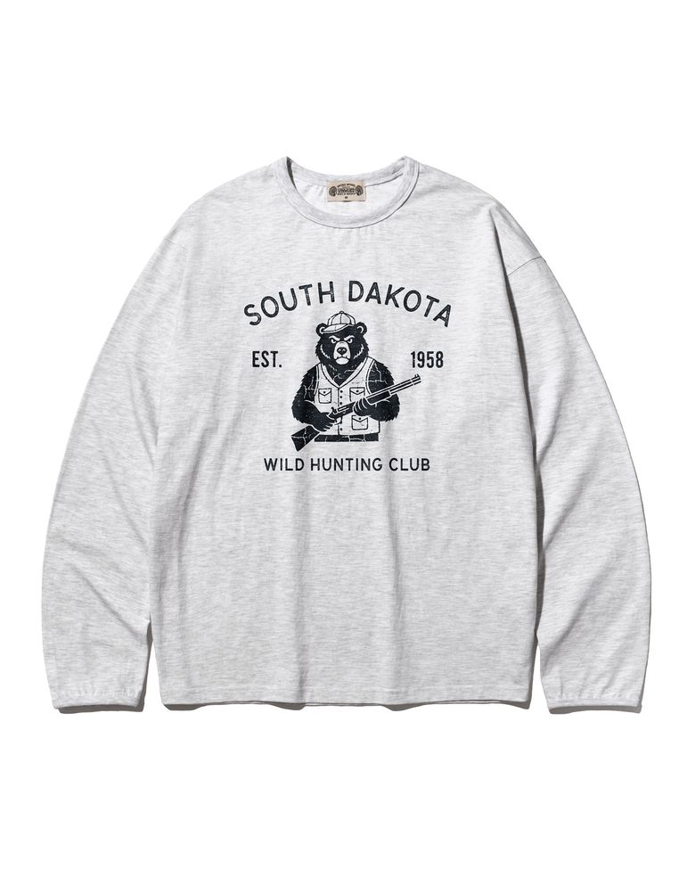 South Dakota Wild Hunting Club 사우스 다코타 와일드 헌팅 클럽 빈티지 백멜란지 세미오버 롱슬리브