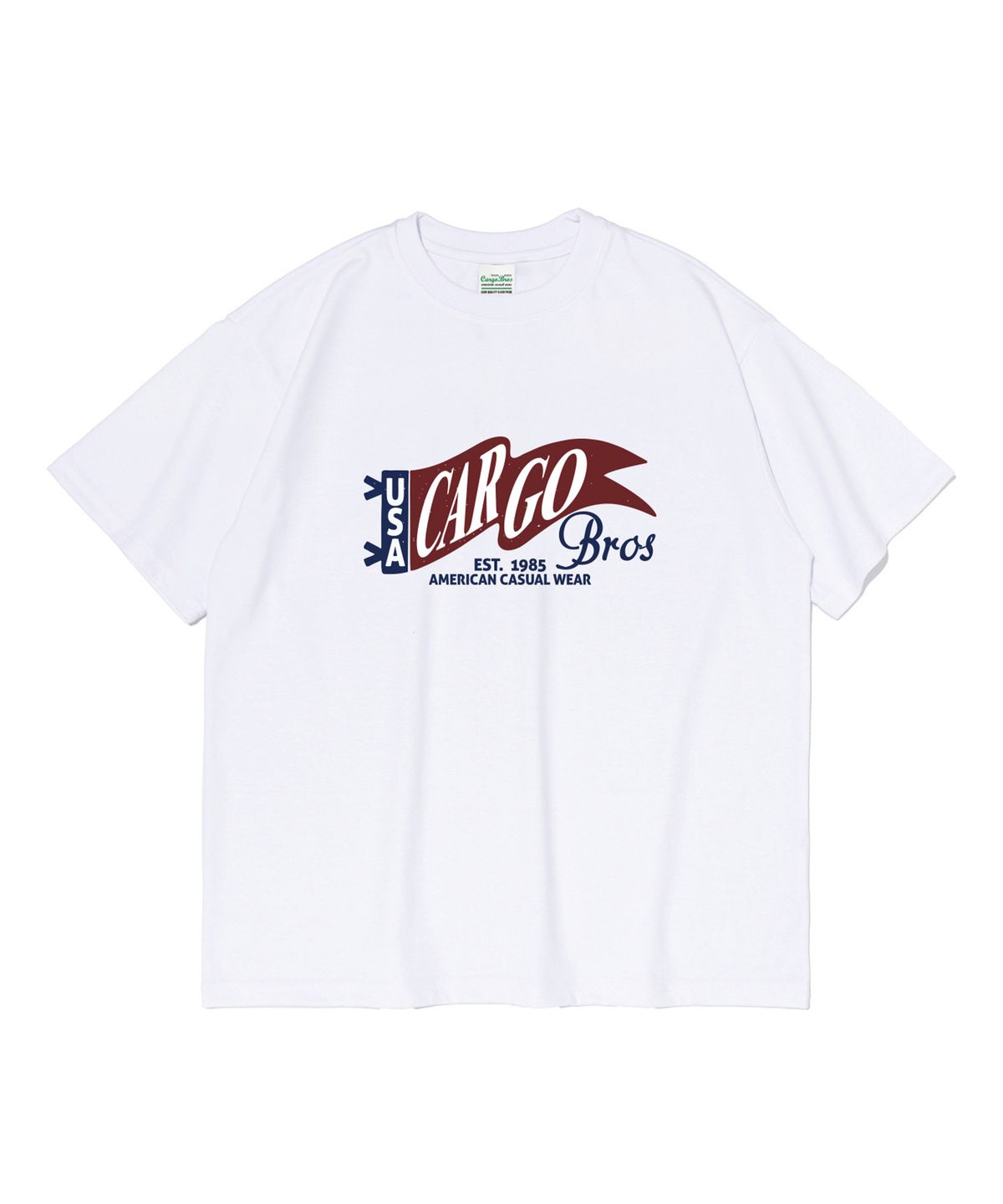 카고브로스(CARGOBROS) (빅사이즈) 카고 빈티지 플래그 반팔티 (화이트)