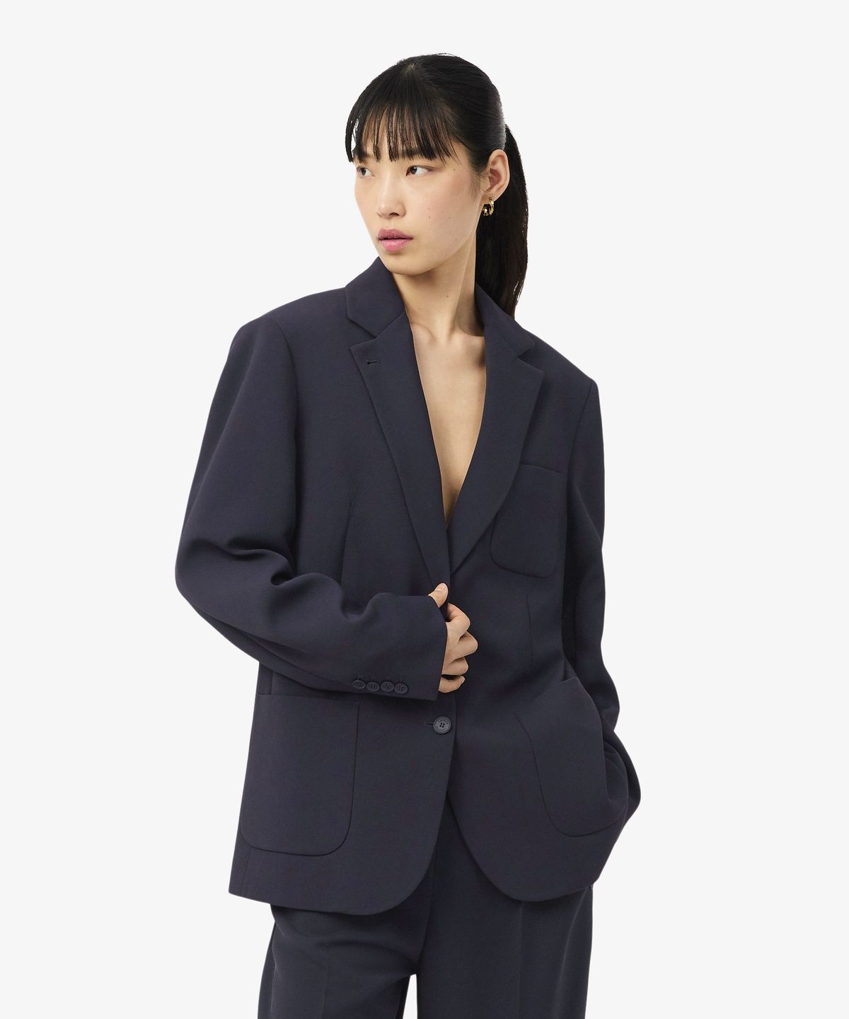 라코스테(LACOSTE) 여성 릴랙스핏 아이코닉 플루이드 피케 블레이저 VF8502-56G HDE