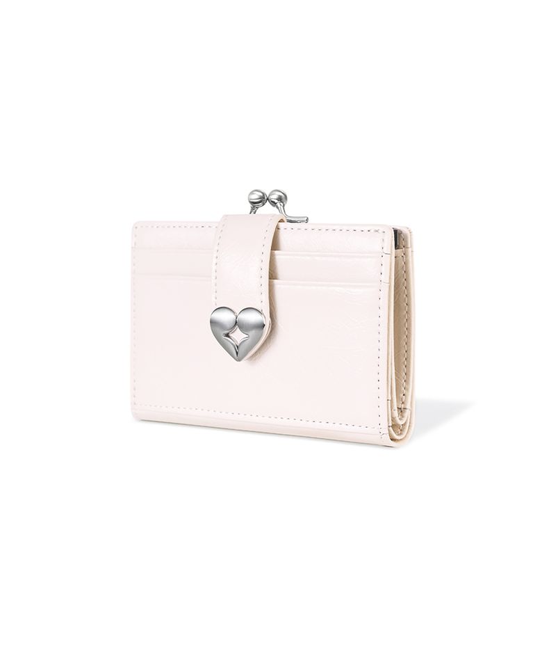 CRINKLE HEARTY FRAME BRIDGE WALLET - BLOSSOM
