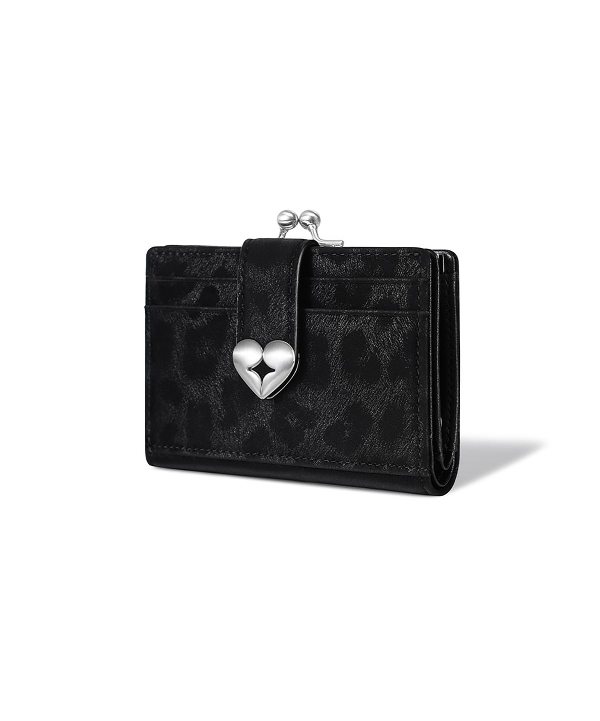페넥(FENNEC) HEARTY FRAME BRIDGE WALLET - LEOPARD BLACK