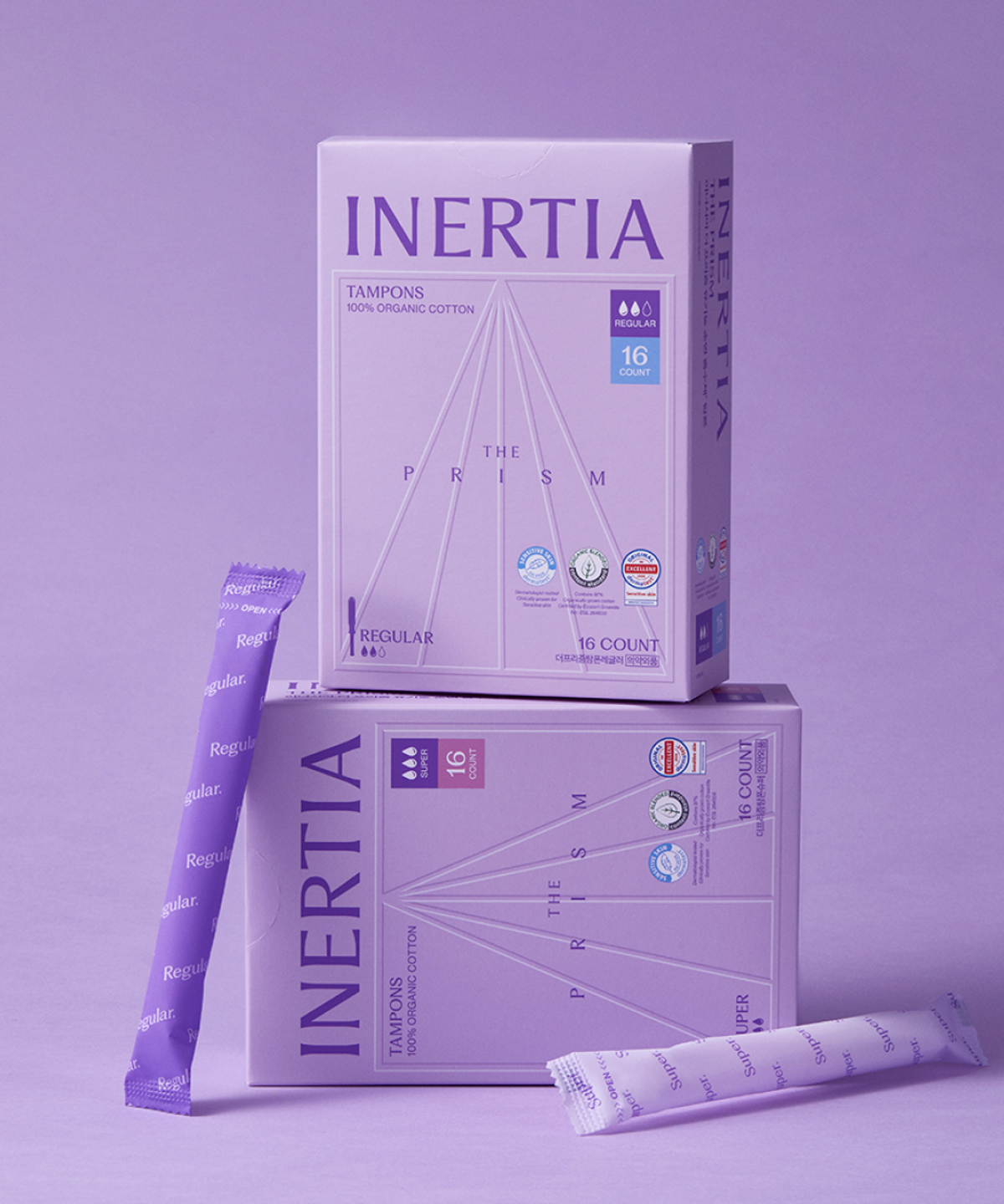 이너시아(INERTIA) 더프리즘 유기농 순면 흡수체 탐폰 레귤러/슈퍼 16개입