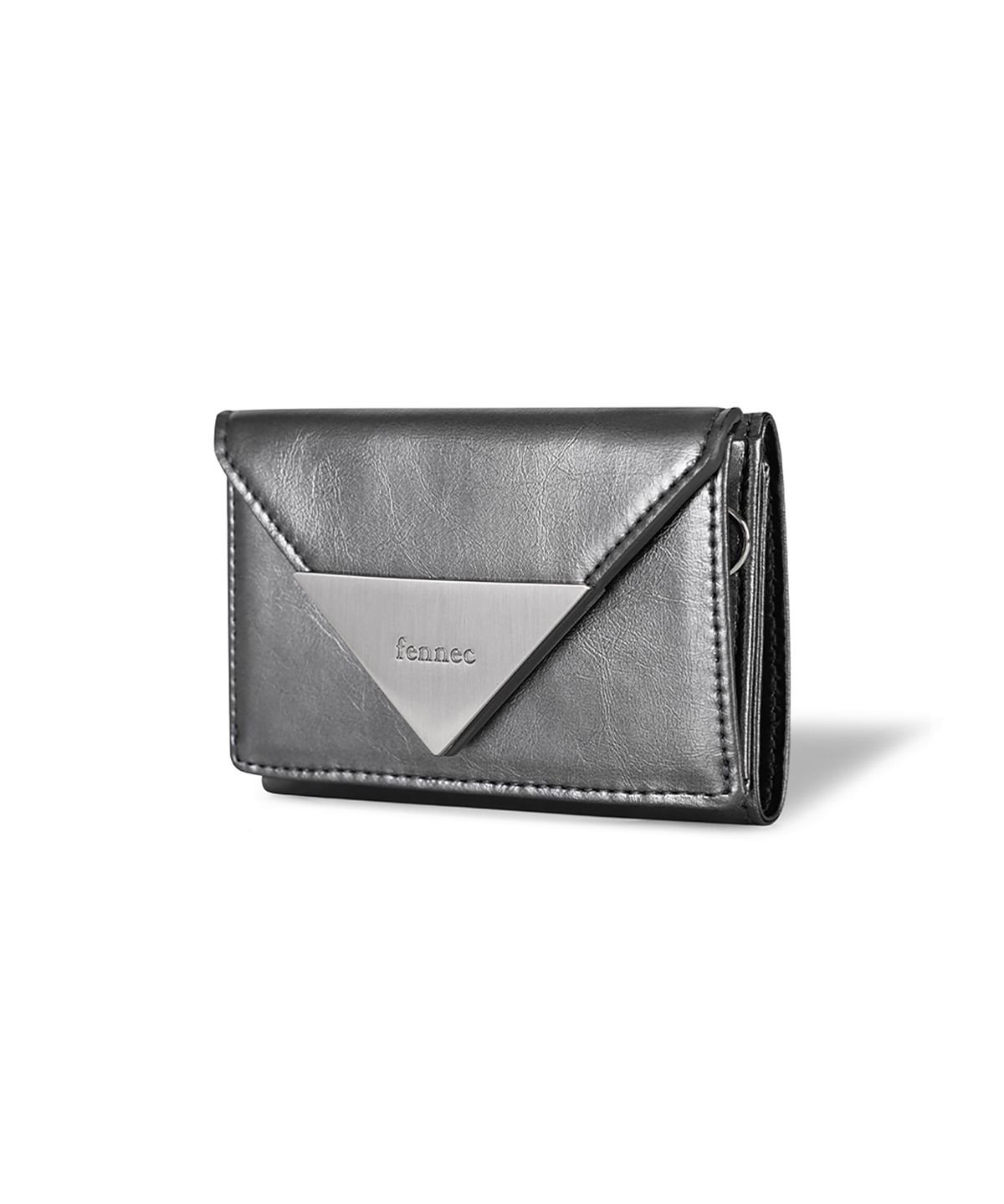 페넥(FENNEC) CRINKLE TRIANGLE TRIPLE WALLET - METAL GREY