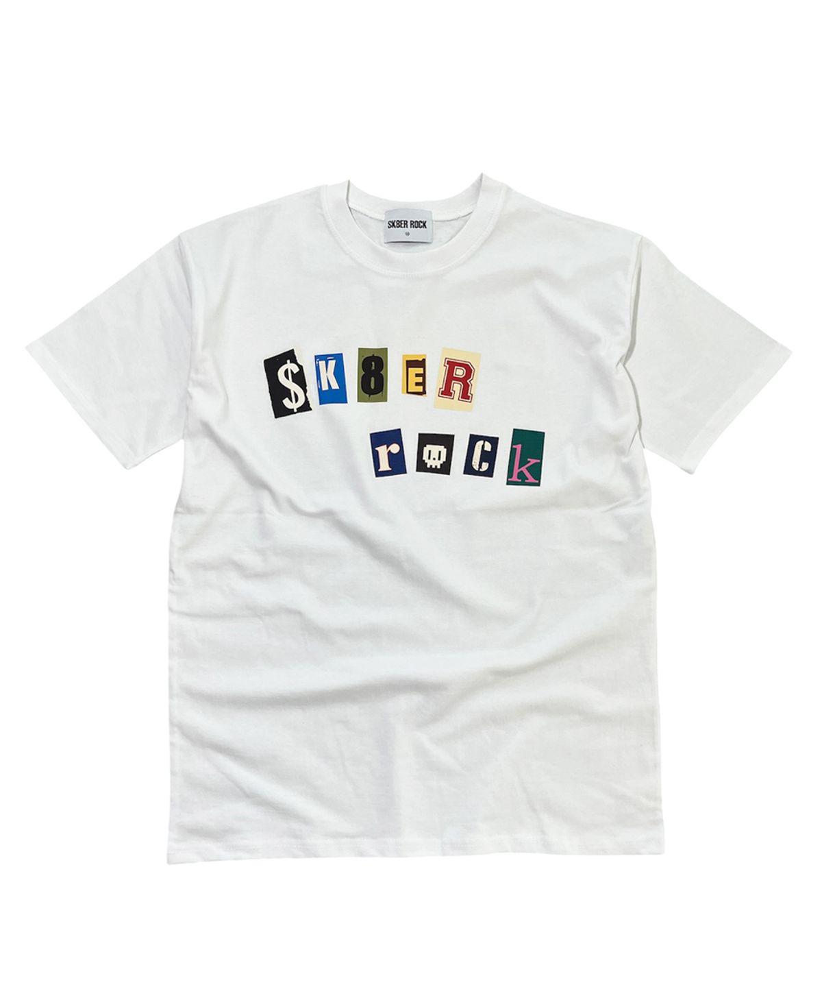 스케이터락(SK8ER ROCK) Collage Pop Logo T-Shirt ((White))
