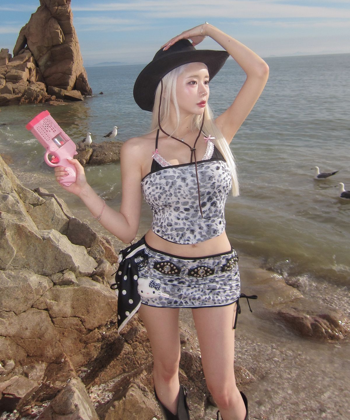 로잔느(ROSEANNE) Reversible Tube Top (Noir Black/Leopard)