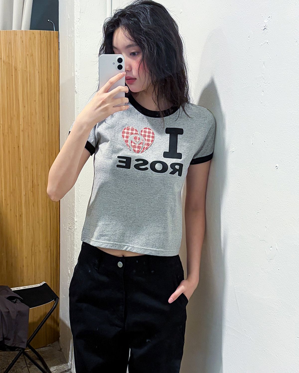 해비즘(HAVISM) I ROSE RINGER S/S TEE(GREY)