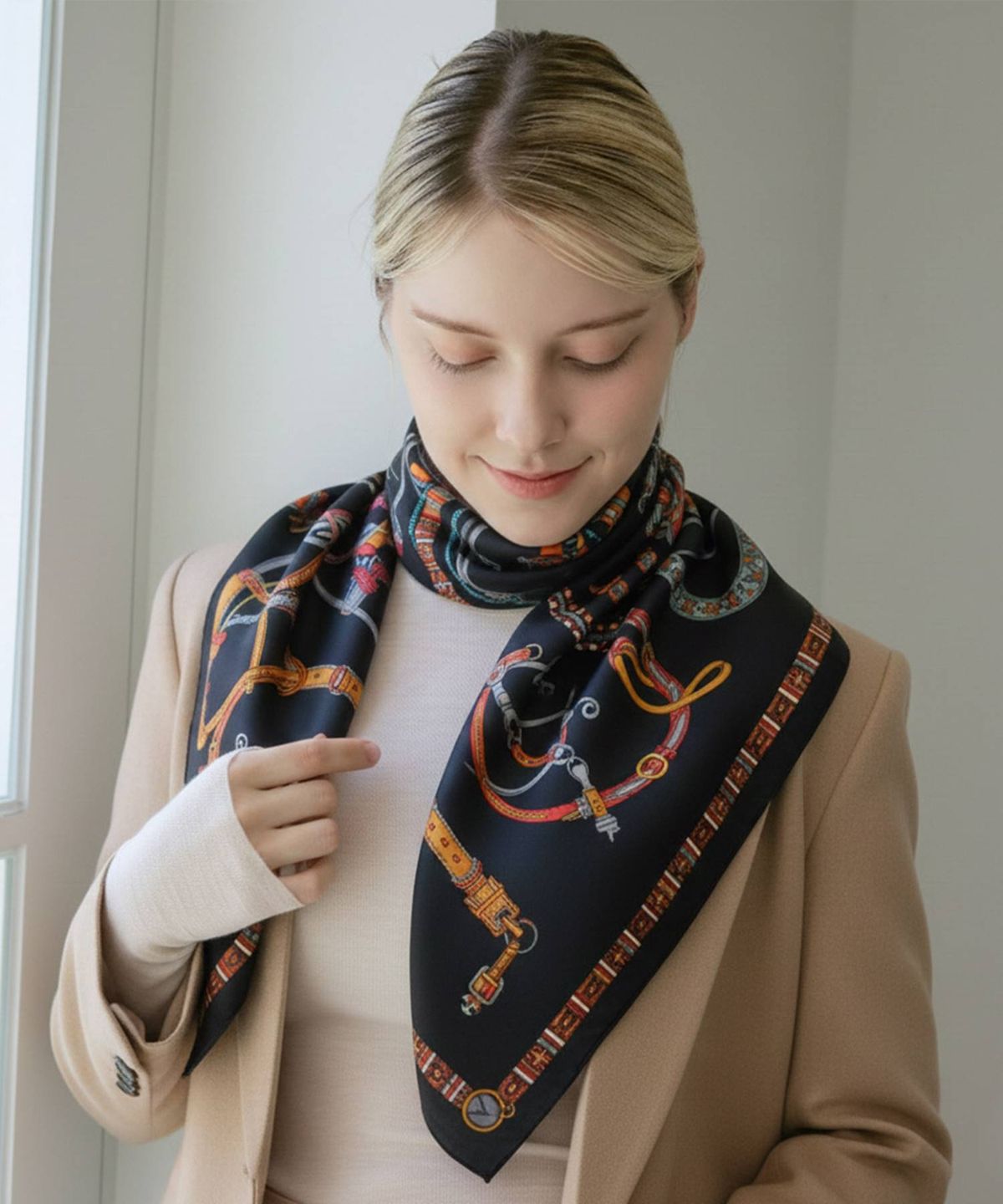 루이까또즈스카프(LOUIS QUATORZE SCARF) 루이킨토 울 사각 스카프