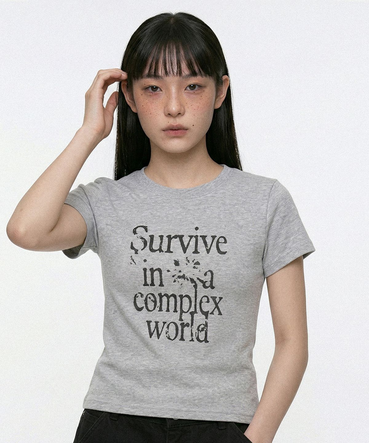 키치어리(KITSCHEERY) Survive T-shirt (Gray)