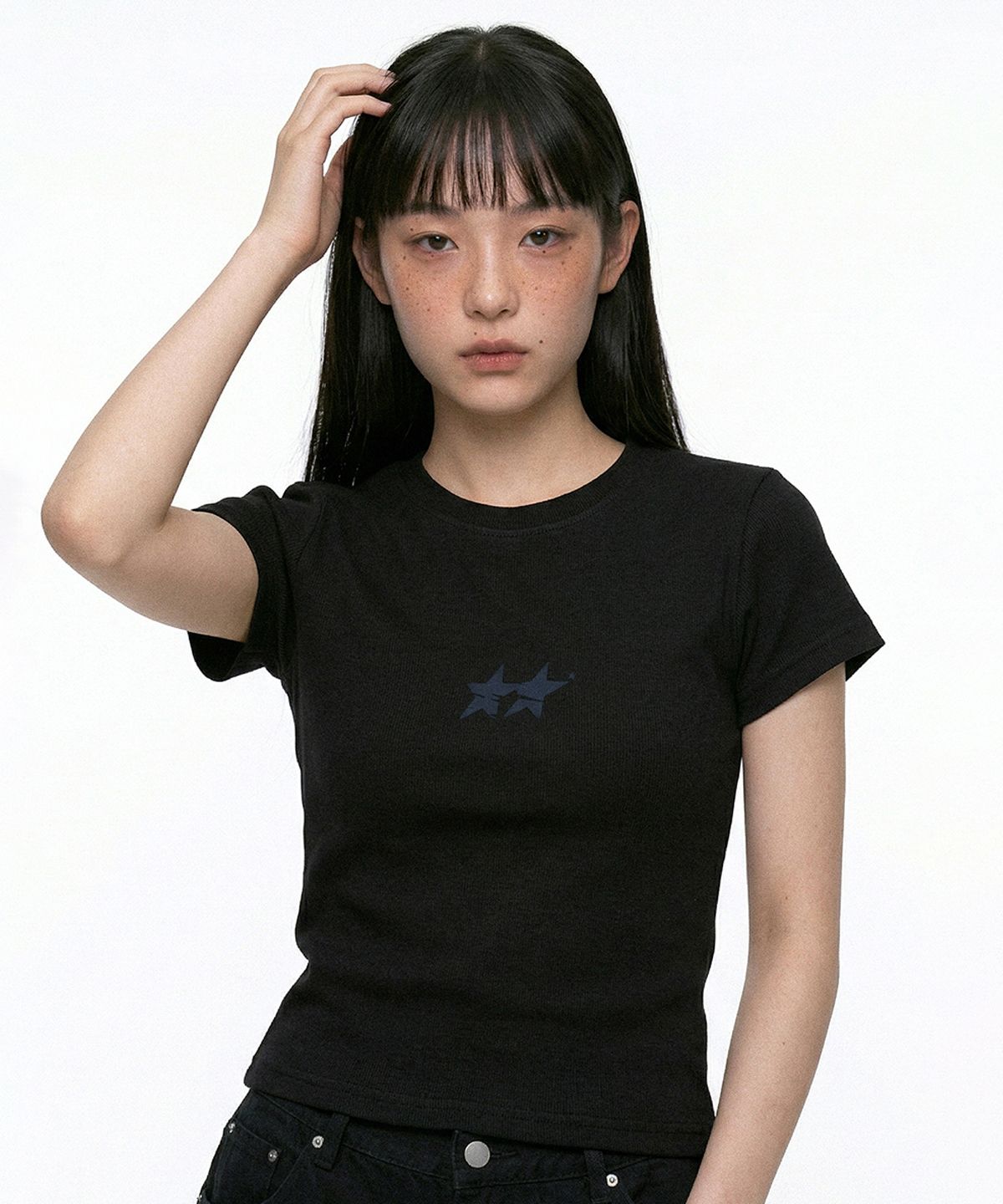 키치어리(KITSCHEERY) Twin Star T-shirt (Black)