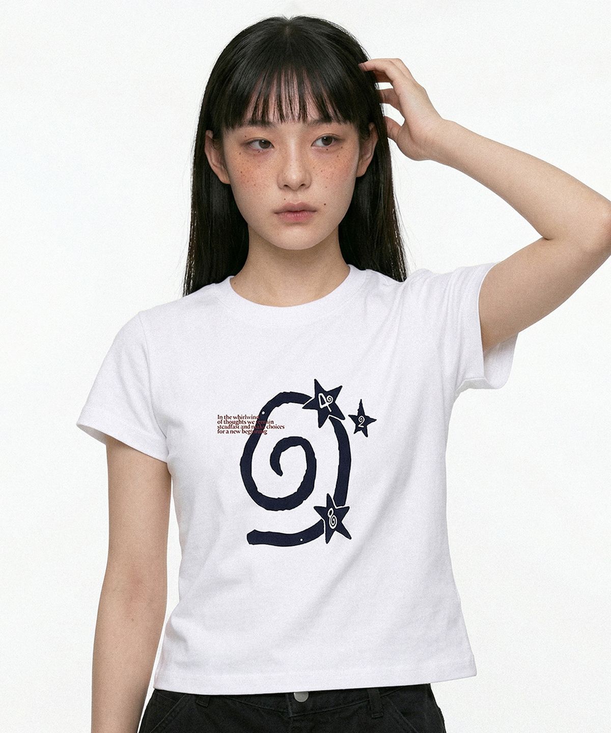 키치어리(KITSCHEERY) Swirl T-shirt (White)