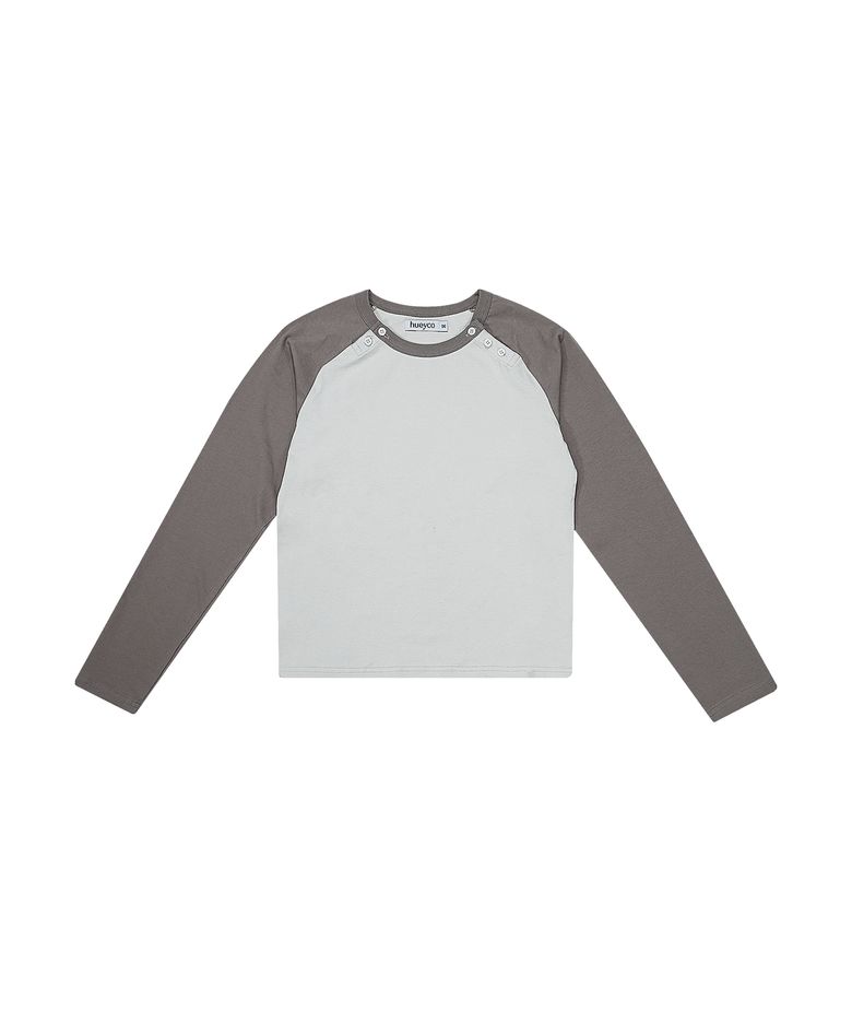 Double Side Button Raglan sleeve Beige