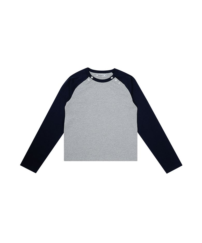 Double Side Button Raglan sleeve Navy