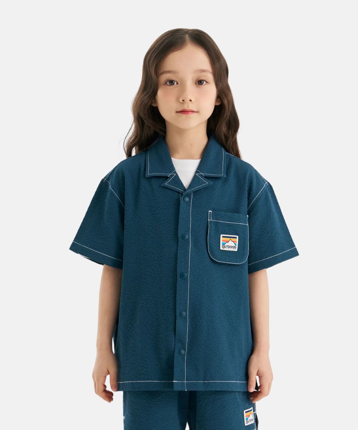 아웃도어 프로덕츠 키즈(OUTDOOR PRODUCTS KIDS) 시어서커 반팔 셔츠 (로얄 블루) OD262ISH26_RBL