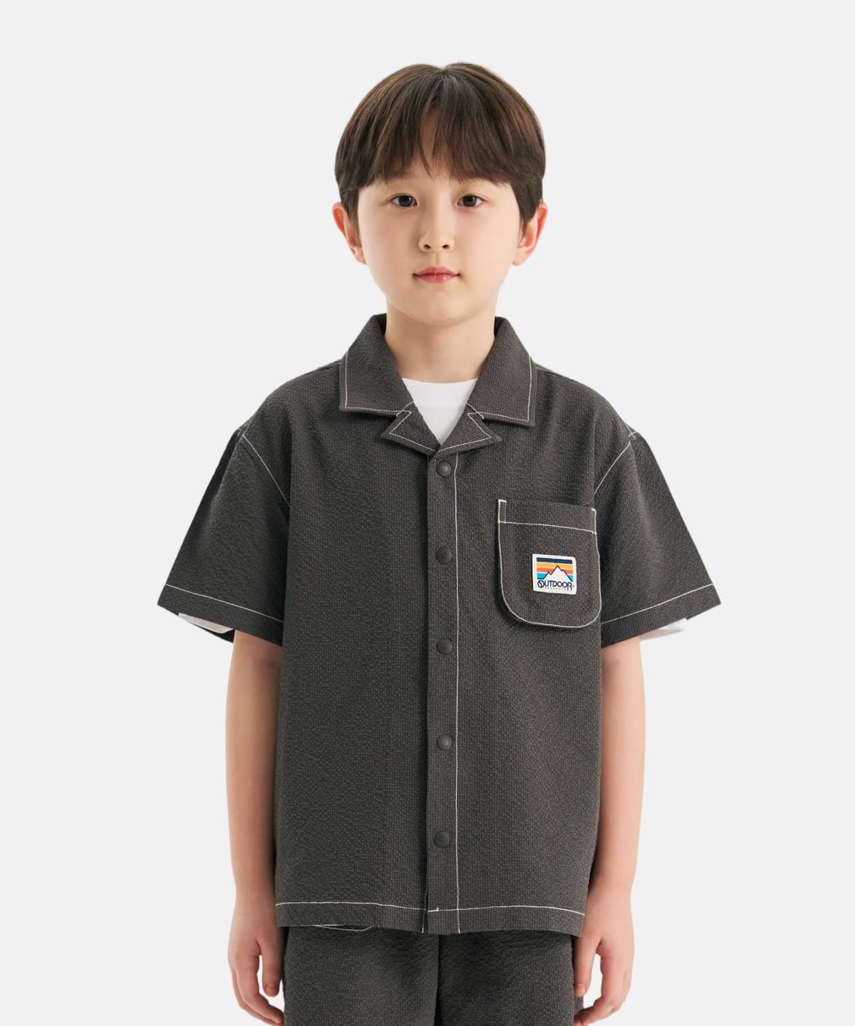 아웃도어 프로덕츠 키즈(OUTDOOR PRODUCTS KIDS) 시어서커 반팔 셔츠 (딥그레이) OD262ISH26_DGY