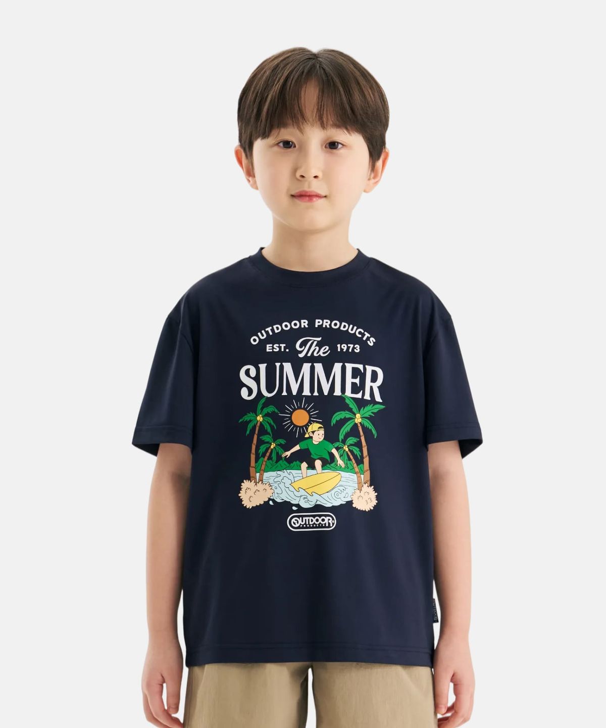 아웃도어 프로덕츠 키즈(OUTDOOR PRODUCTS KIDS) 쿨터치 썸머 그래픽 반팔 티셔츠 (다크 네이비) OD262ISS21_DNY