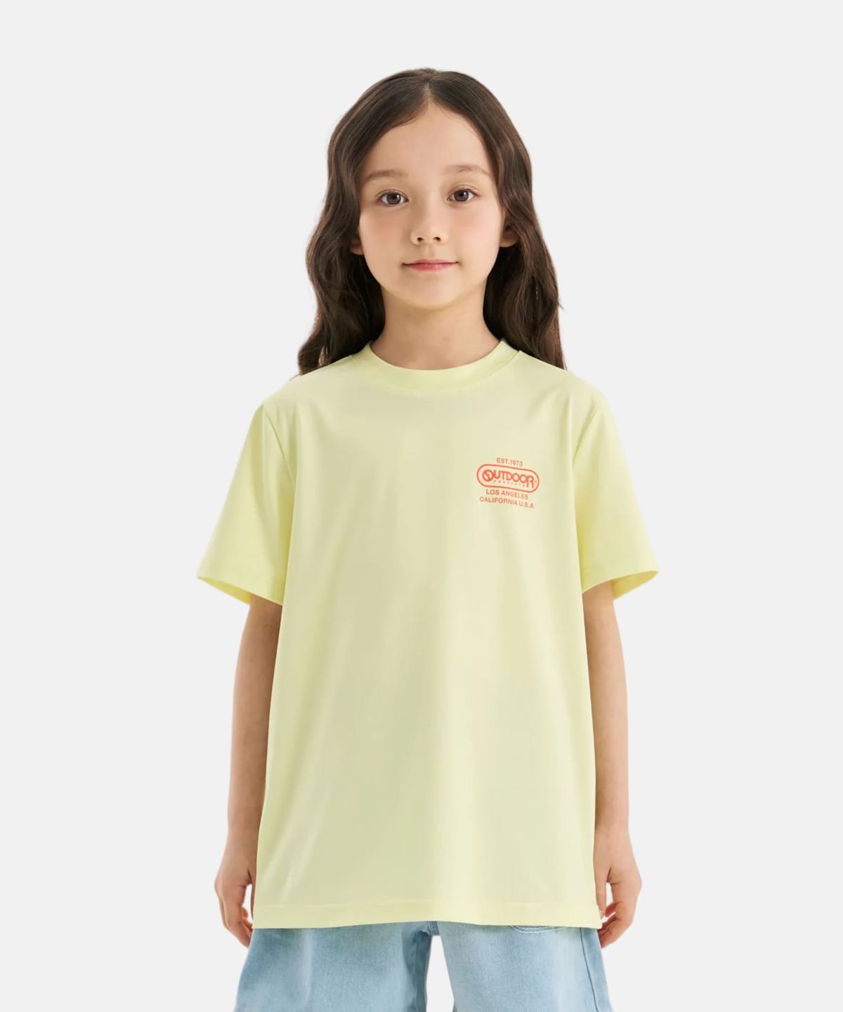 아웃도어 프로덕츠 키즈(OUTDOOR PRODUCTS KIDS) 쿨터치 백 그래픽 반팔 티셔츠 (레몬) OD262ISS22_LEM