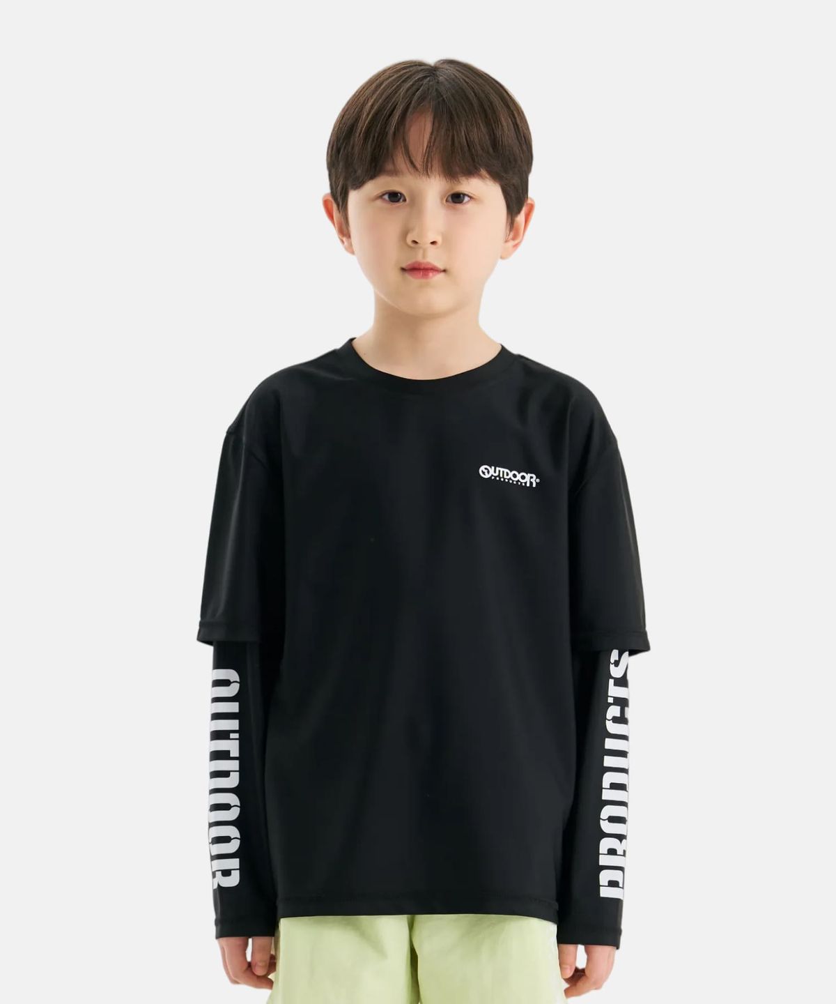 아웃도어 프로덕츠 키즈(OUTDOOR PRODUCTS KIDS) 긴팔 레이어드 워터 티셔츠 (블랙) OD262ESW02_BLK