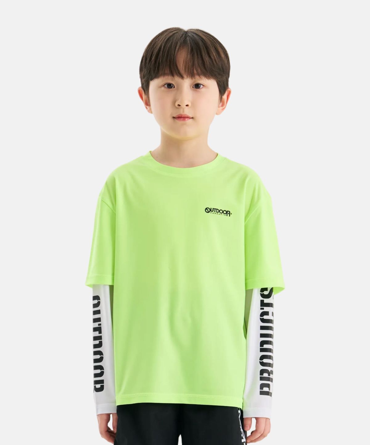 아웃도어 프로덕츠 키즈(OUTDOOR PRODUCTS KIDS) 긴팔 레이어드 워터 티셔츠 (레몬) OD262ESW02_LEM