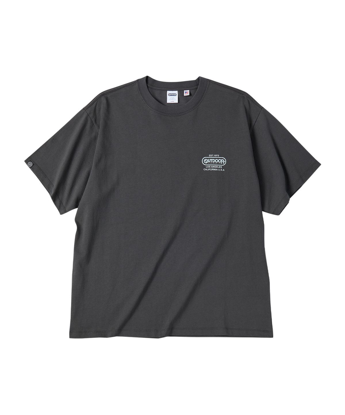 아웃도어 프로덕츠(OUTDOOR PRODUCTS) 오버핏 백로고 티셔츠 (챠콜)