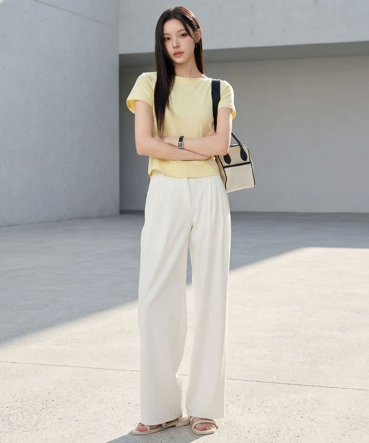 젝시믹스(XEXYMIX) 매직밴딩 우먼즈 세미 와이드 슬랙스 XFL1PP1150