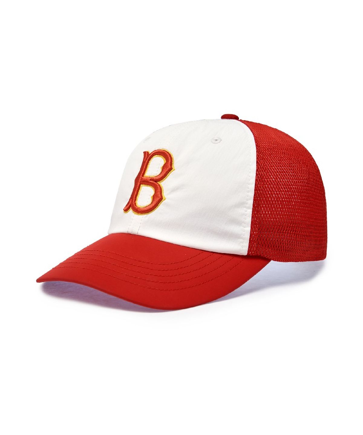 엠엘비(MLB) 스포티브 컬러 블럭 메쉬캡 BOS (Neon Red)