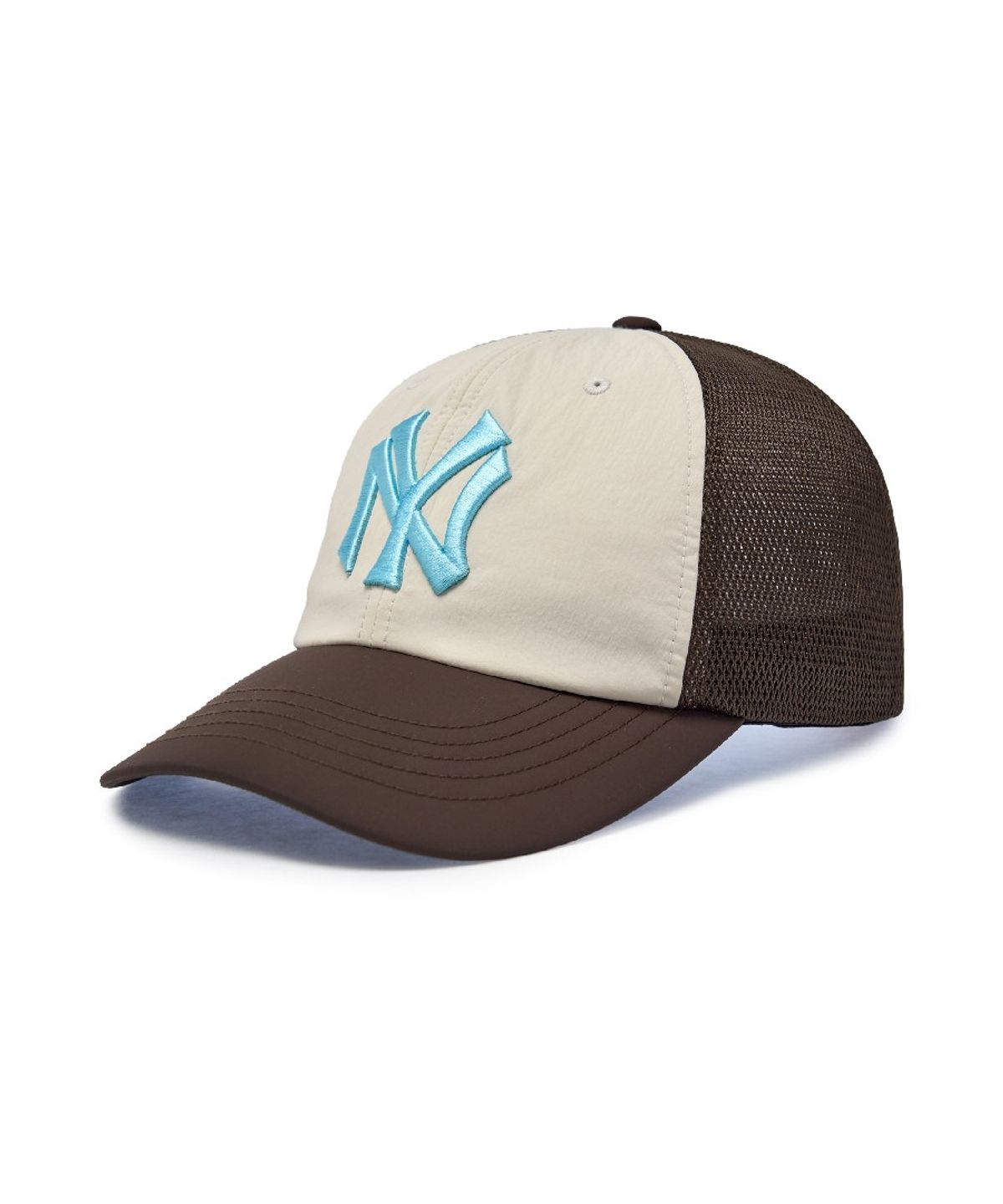 엠엘비(MLB) 스포티브 컬러 블럭 메쉬캡 NY (Brown)