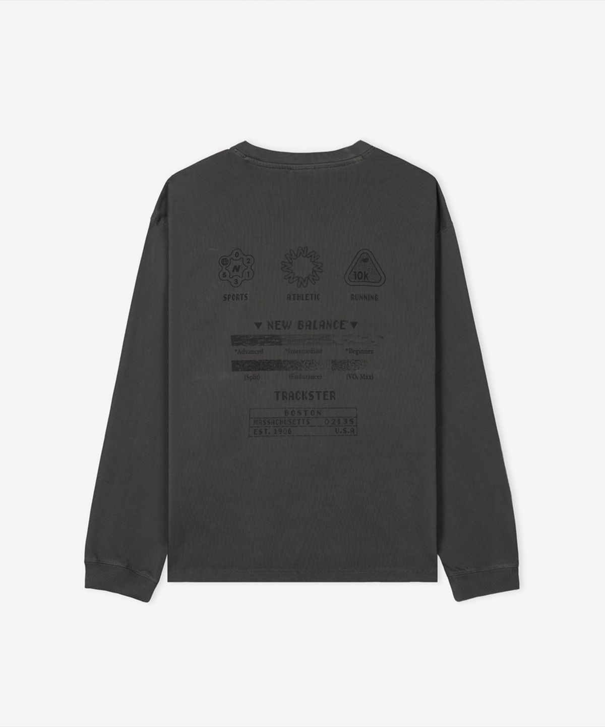 뉴발란스(NEW BALANCE) NBNDG31703 / UNI 트랙스터 긴팔 티셔츠 (CHARCOAL)