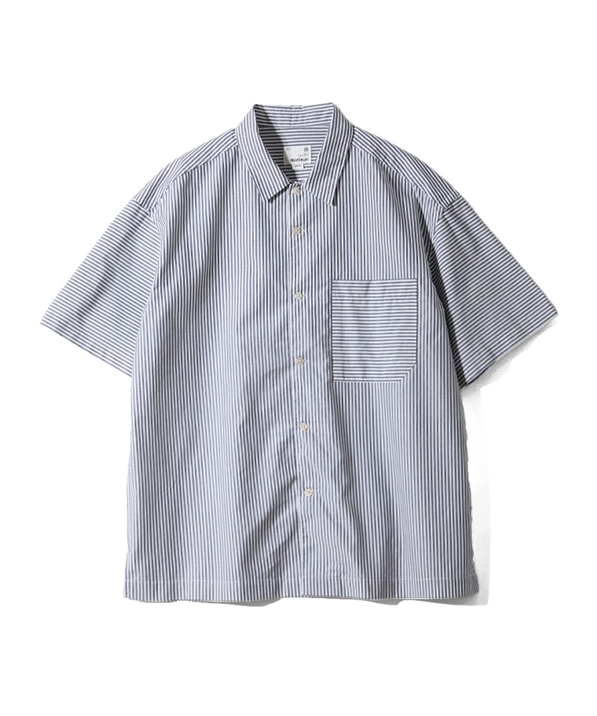 홀리선(HORLISUN) Joshua Reverse Stripe Shirt Navy
