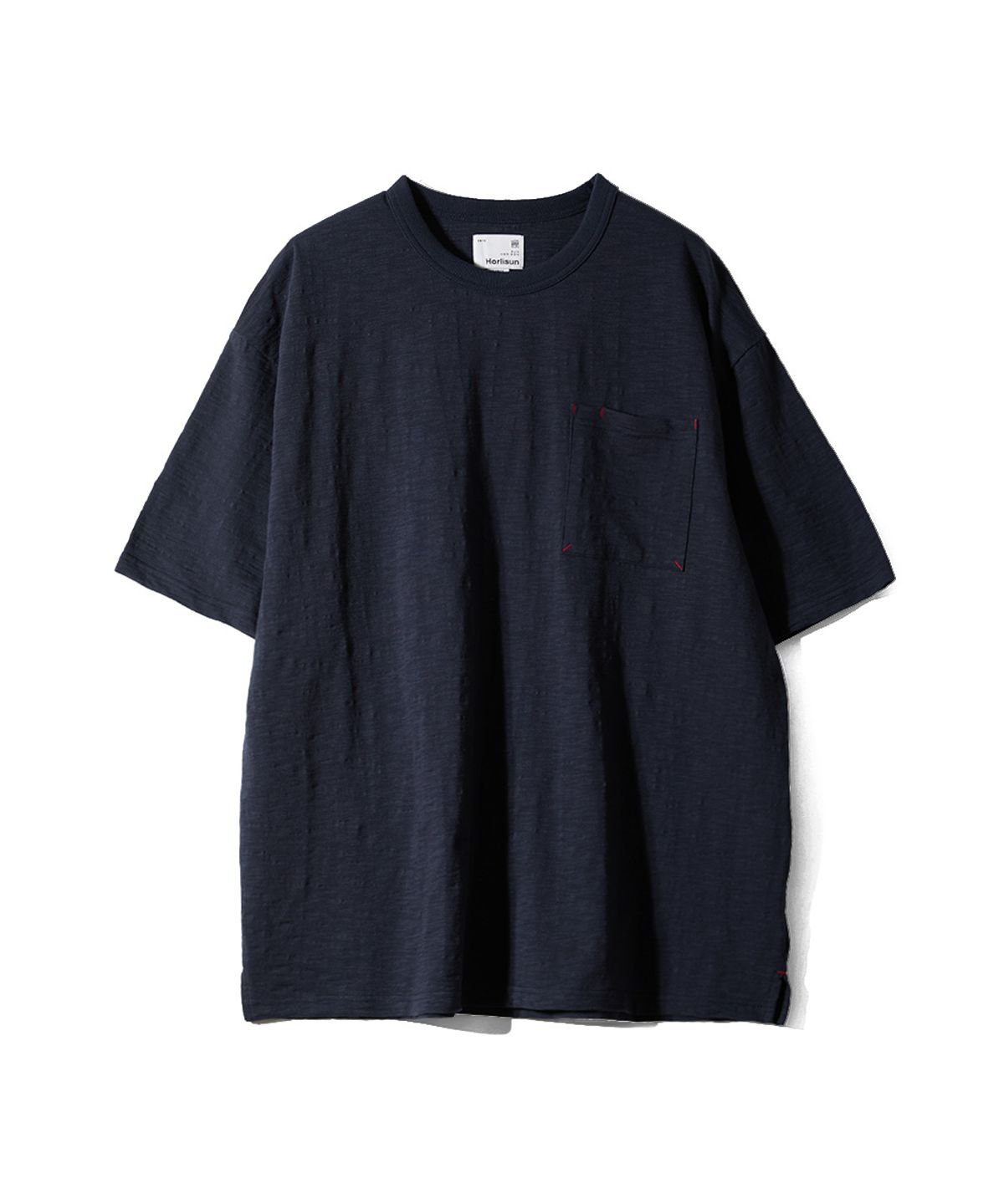 홀리선(HORLISUN) Lawrence Slub Short Sleeve T-shirt Navy