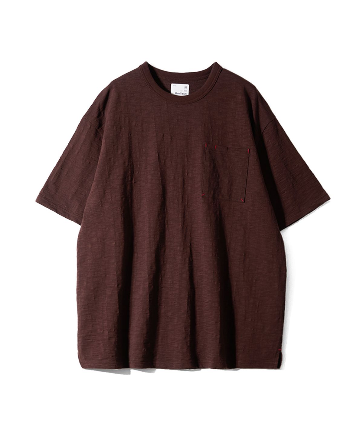 홀리선(HORLISUN) Lawrence Slub Short Sleeve T-shirt Brown