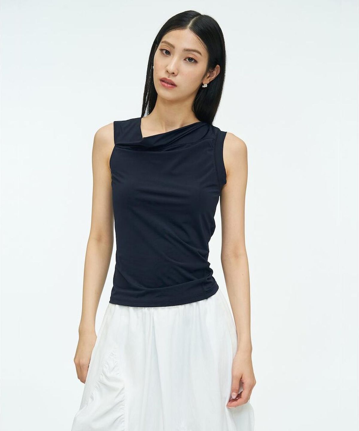 앙개(ANGGAE) Unbalanced Mini Top  Navy