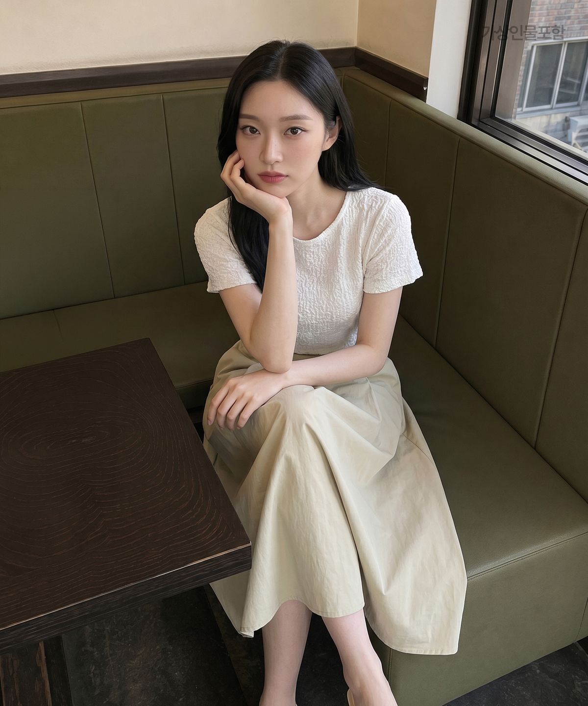 로엠(ROEM) 턱 디테일 A라인 롱스커트 RMWHG25R14
