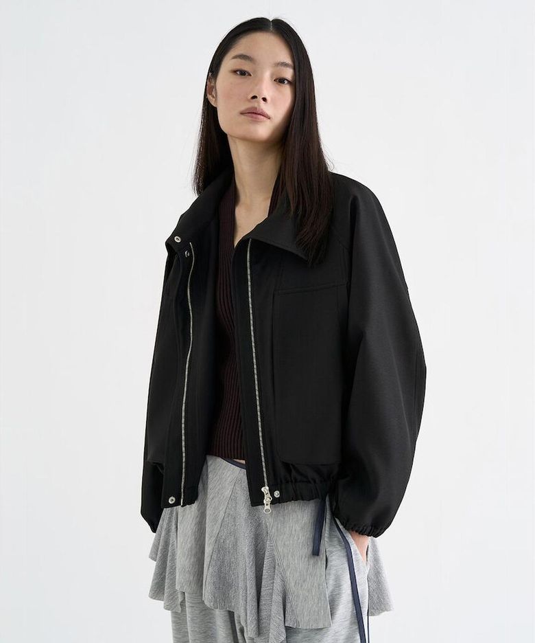 High Neck Bomber  Black