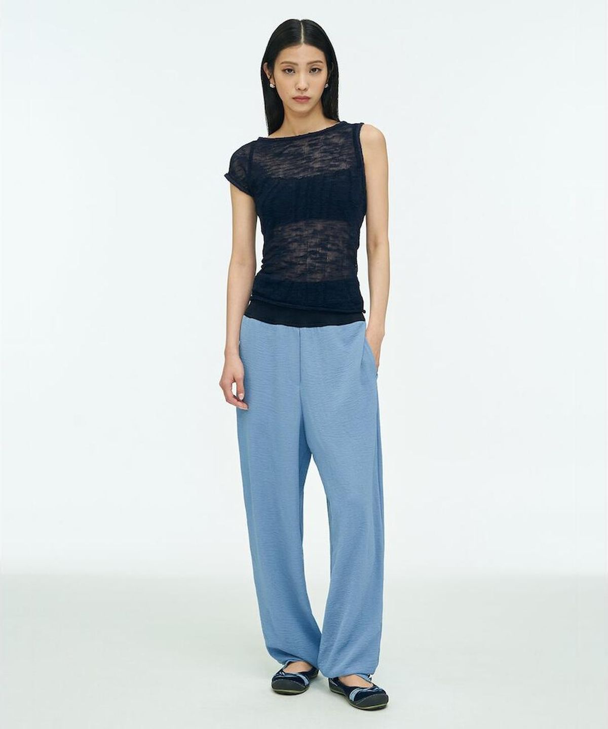 앙개(ANGGAE) Jogger Pants  Sky Blue