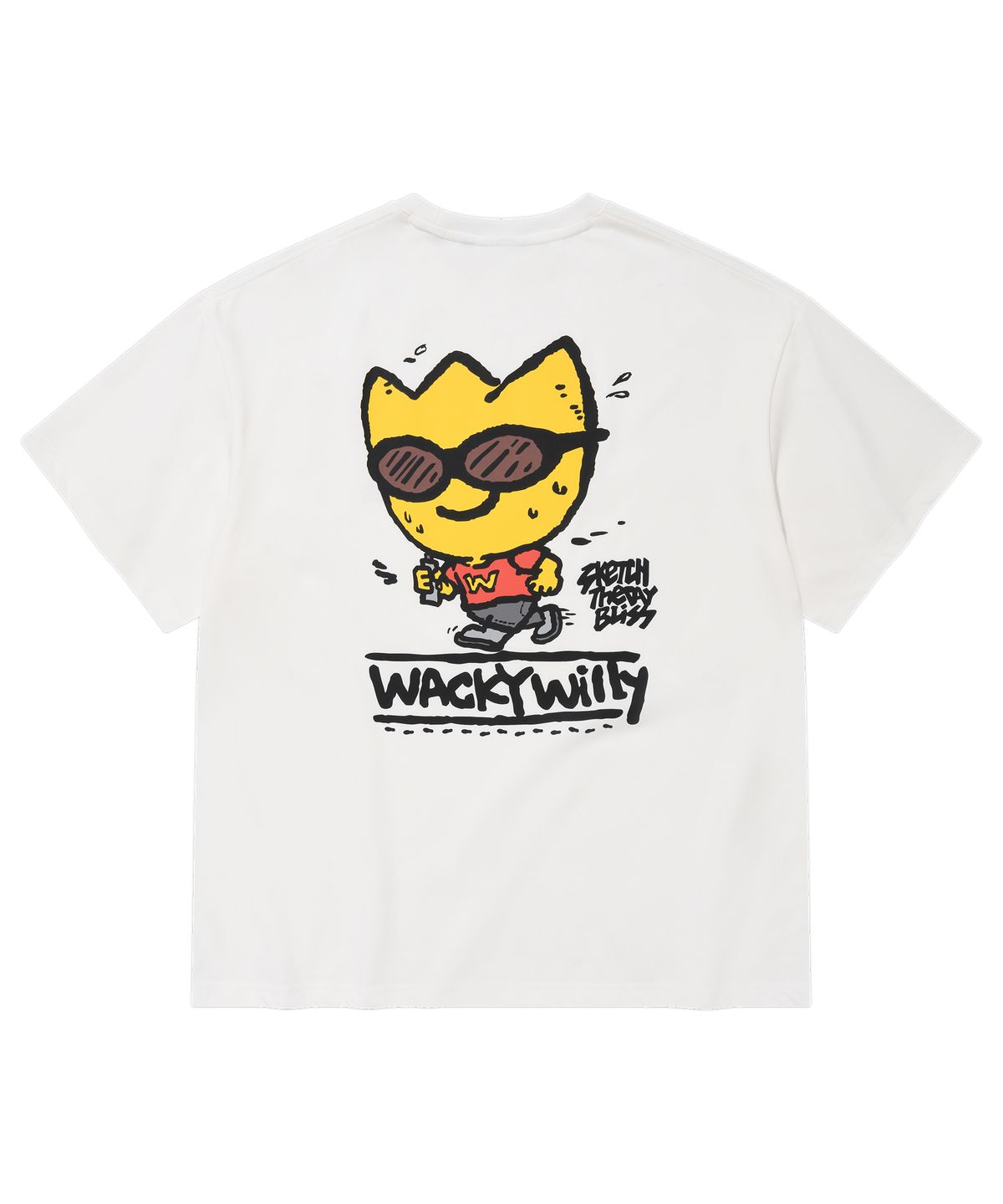 와키윌리(WACKY WILLY) 그래픽 반팔 티셔츠 화이트