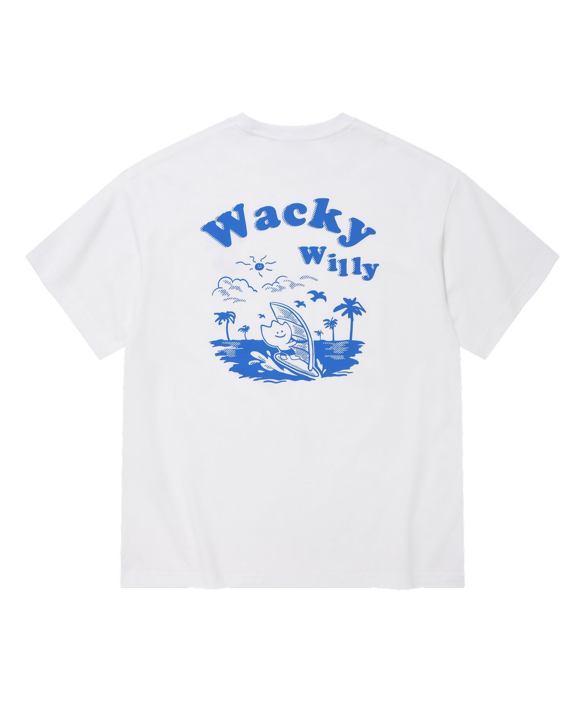 와키윌리(WACKY WILLY) 키키 서핑 그래픽 반팔티셔츠 화이트
