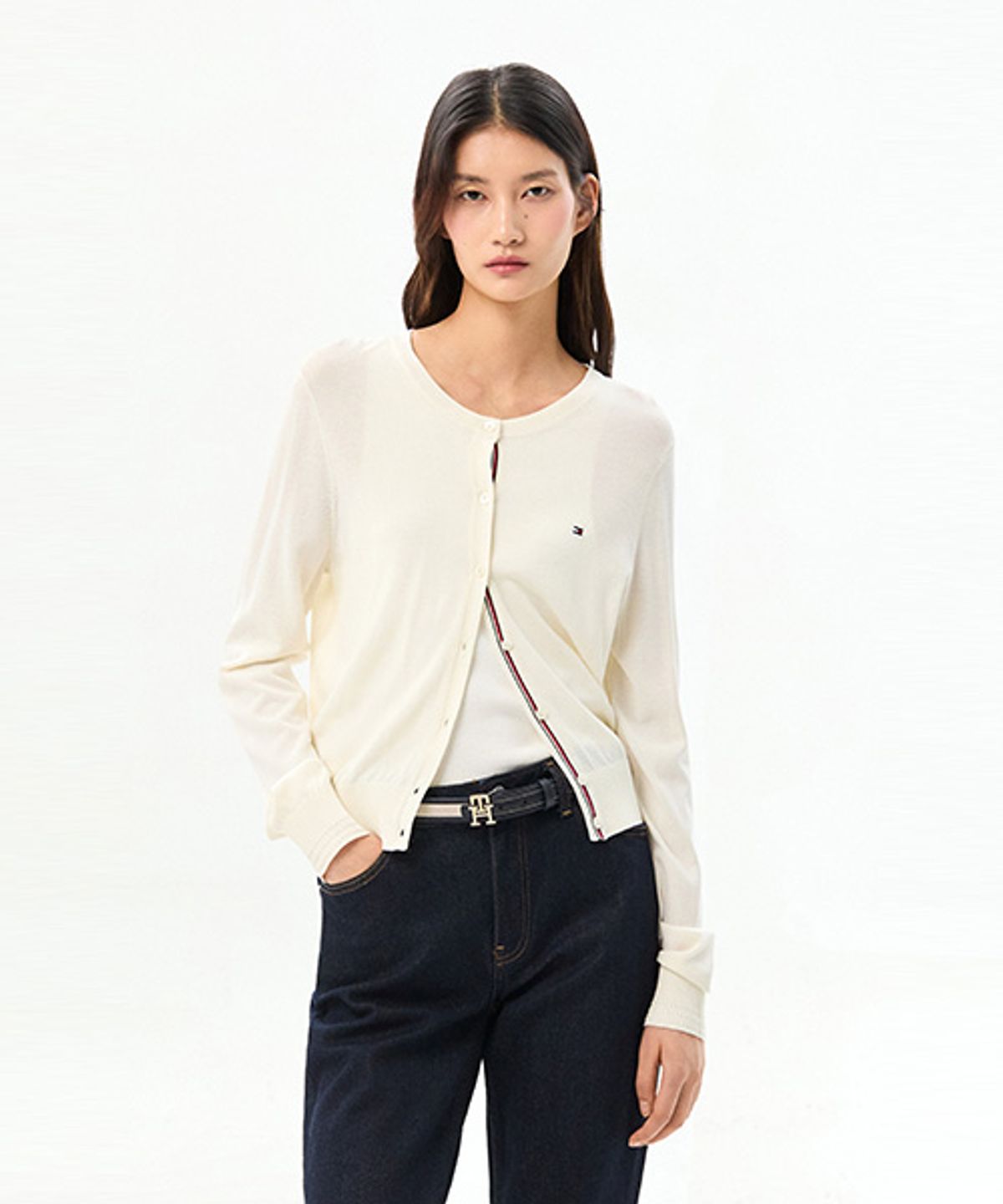 타미힐피거(TOMMY HILFIGER) 크롭 썸머 가디건 (T22G3KCD601WL1N00)