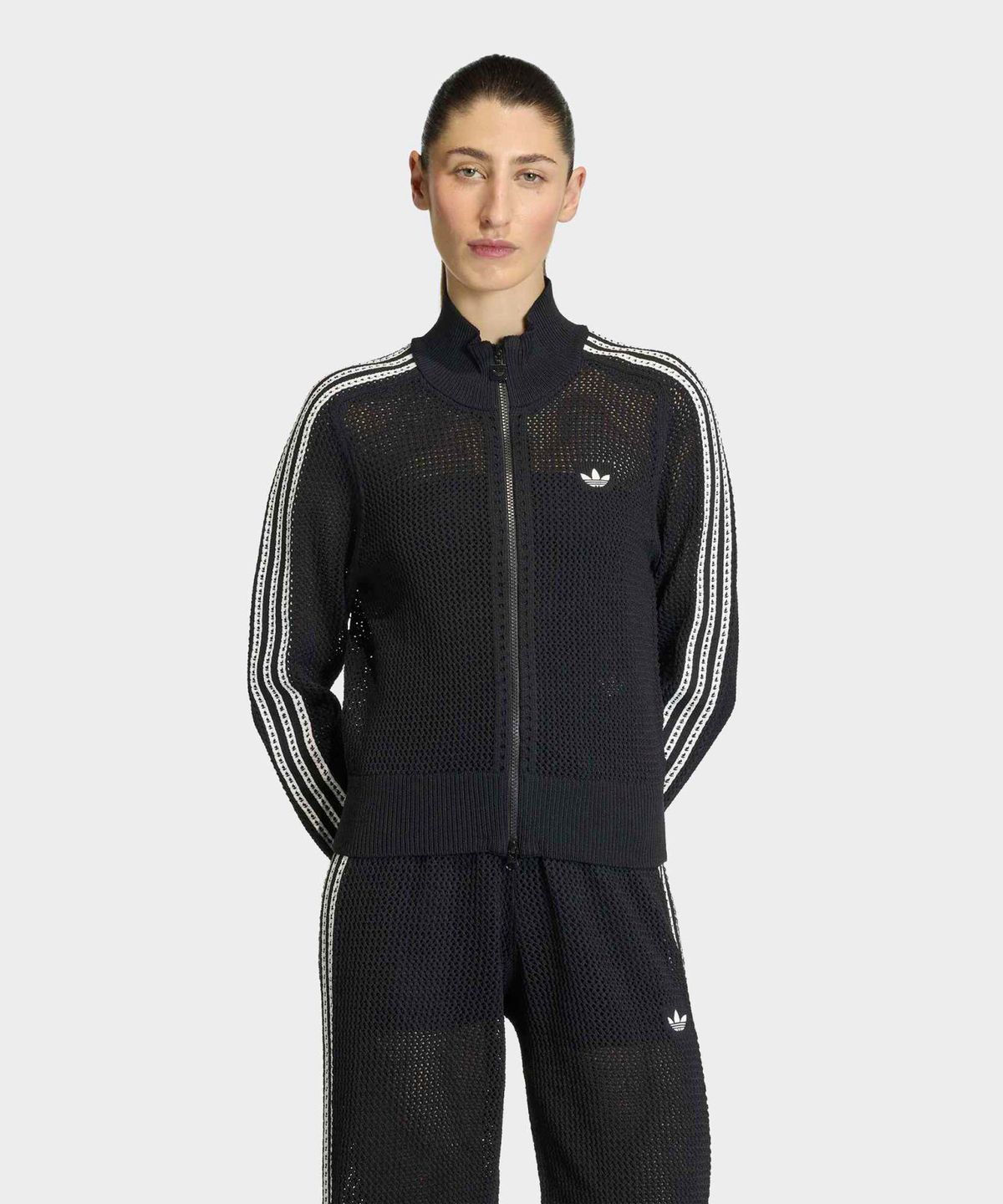 아디다스(ADIDAS) 니트 크로셰 파이어버드 트랙탑 - 블랙 / KC6497