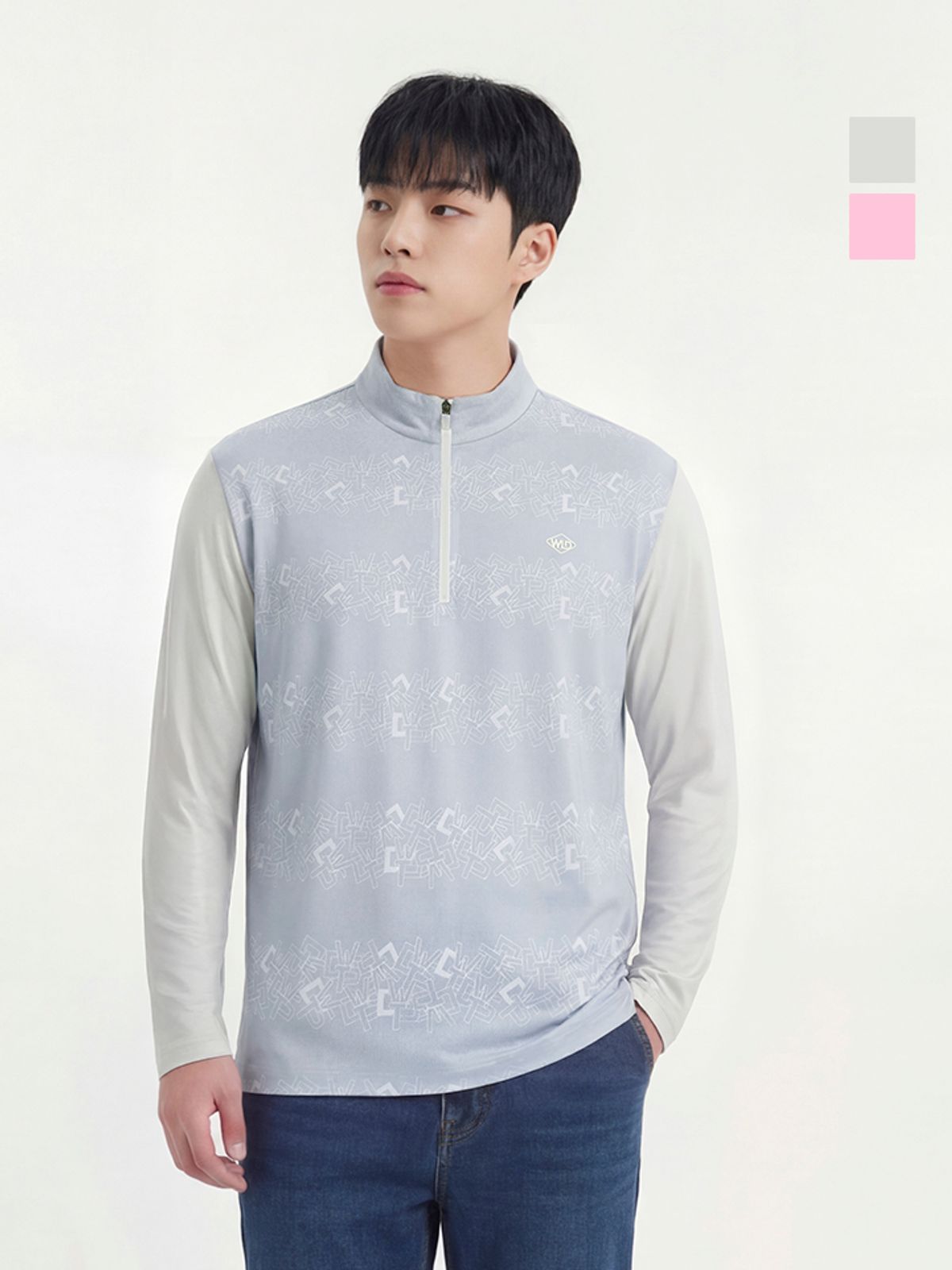 웨스트우드(WESTWOOD) 남성 로고 스트라이프 프린트 긴팔 집티_WO2MCTS327