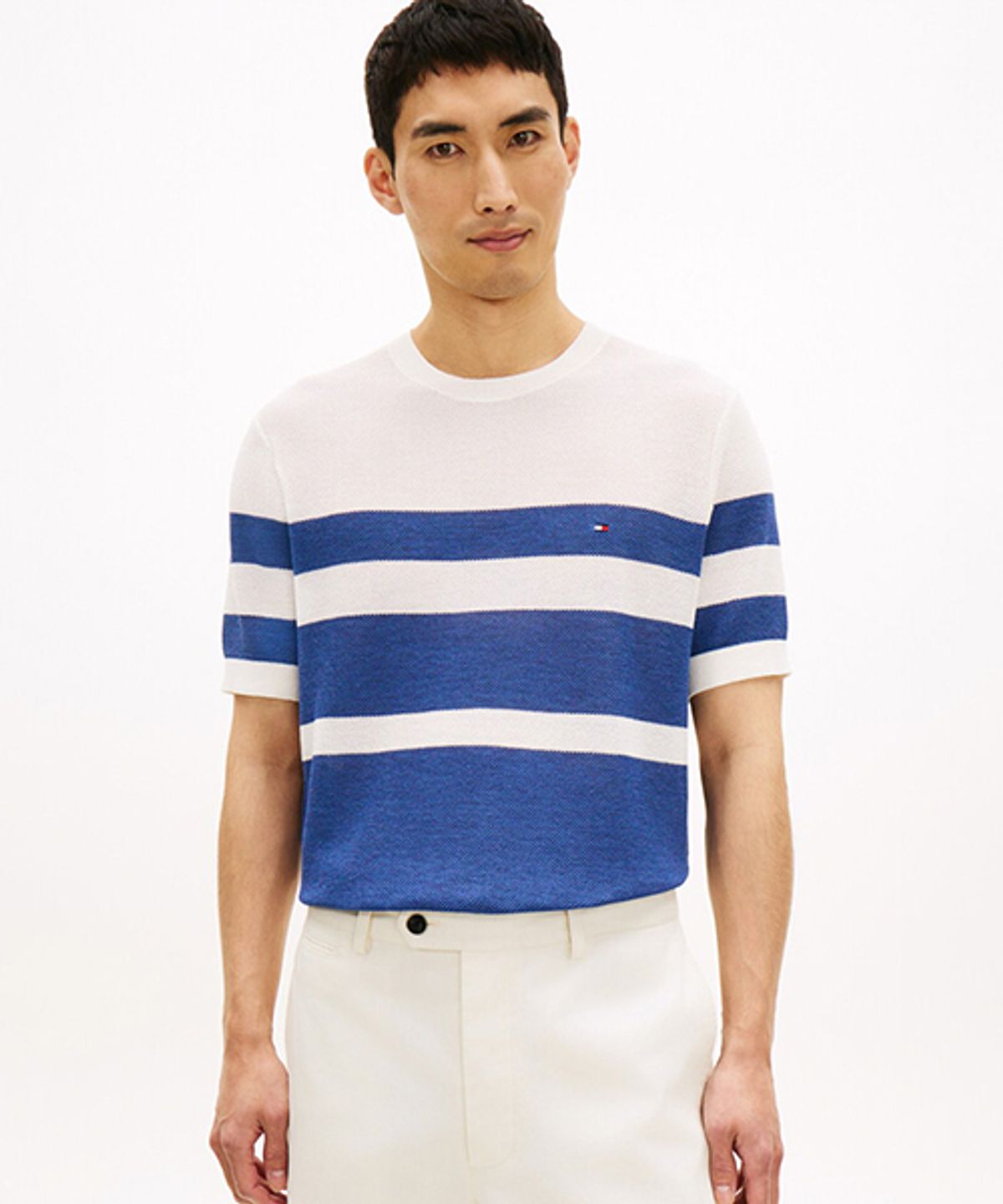 타미힐피거(TOMMY HILFIGER) 컬러 블로킹 썸머 스웨터 (T12G1KPO270MT2DVW)