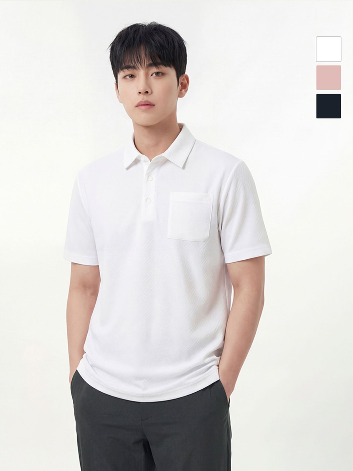 웨스트우드(WESTWOOD) 남성 자가드 카라넥 반팔_WO2MCTP451