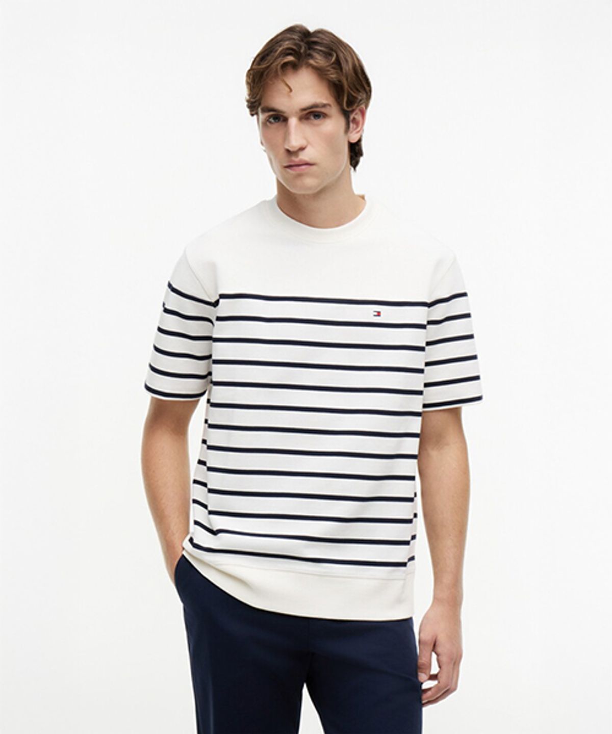 타미힐피거(TOMMY HILFIGER) 밀라노 스트라이프 하프 티셔츠 (T12G3TPO210MT10FA)