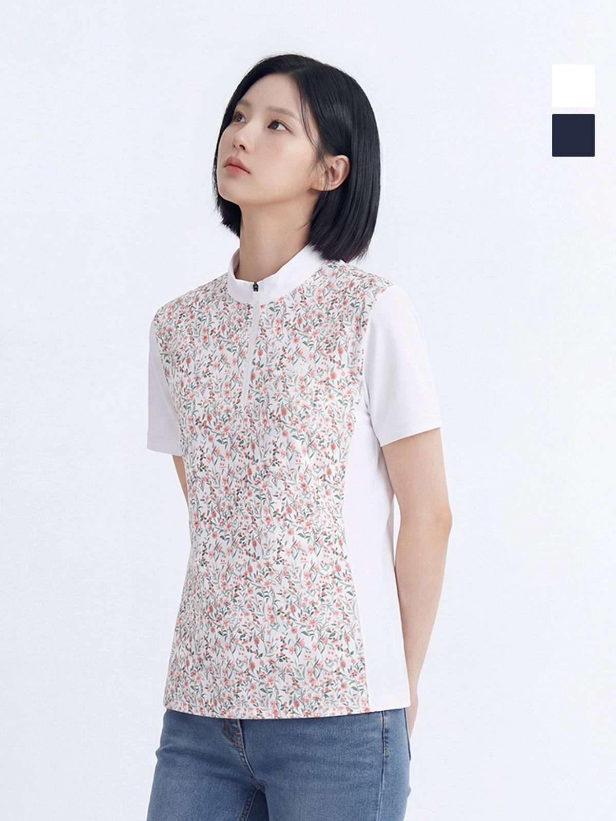 웨스트우드(WESTWOOD) 여성 플라워 프린트 반팔 집티_WO2WTTS342
