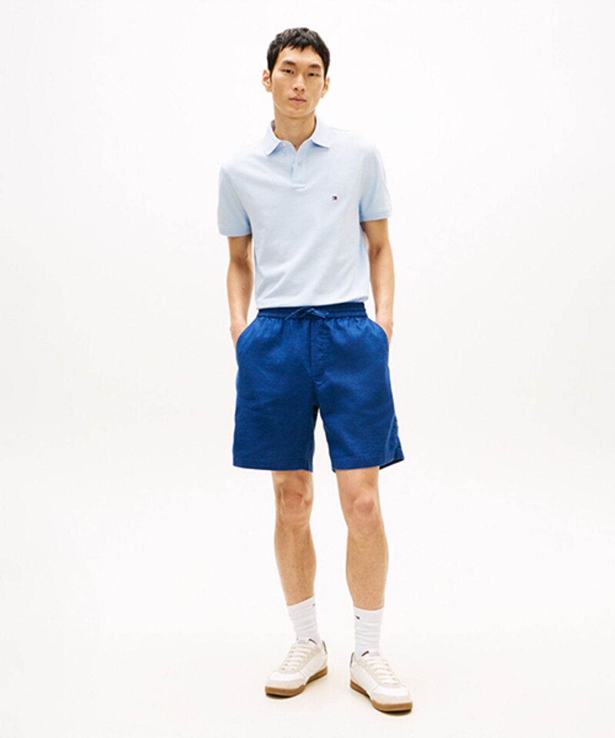 타미힐피거(TOMMY HILFIGER) 도버 핏 린넨 블렌드 밴딩 쇼츠 (T12G3WPQ270MT1C3I)