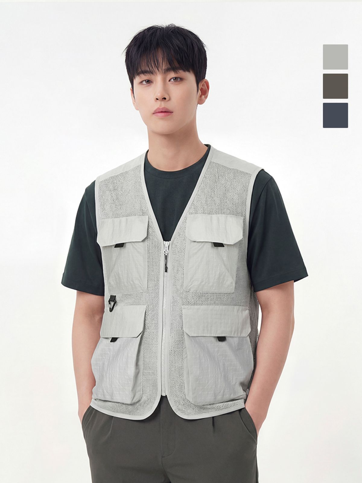 웨스트우드(WESTWOOD) 남성 경량 메쉬 낚시 베스트_WO2MTVT609