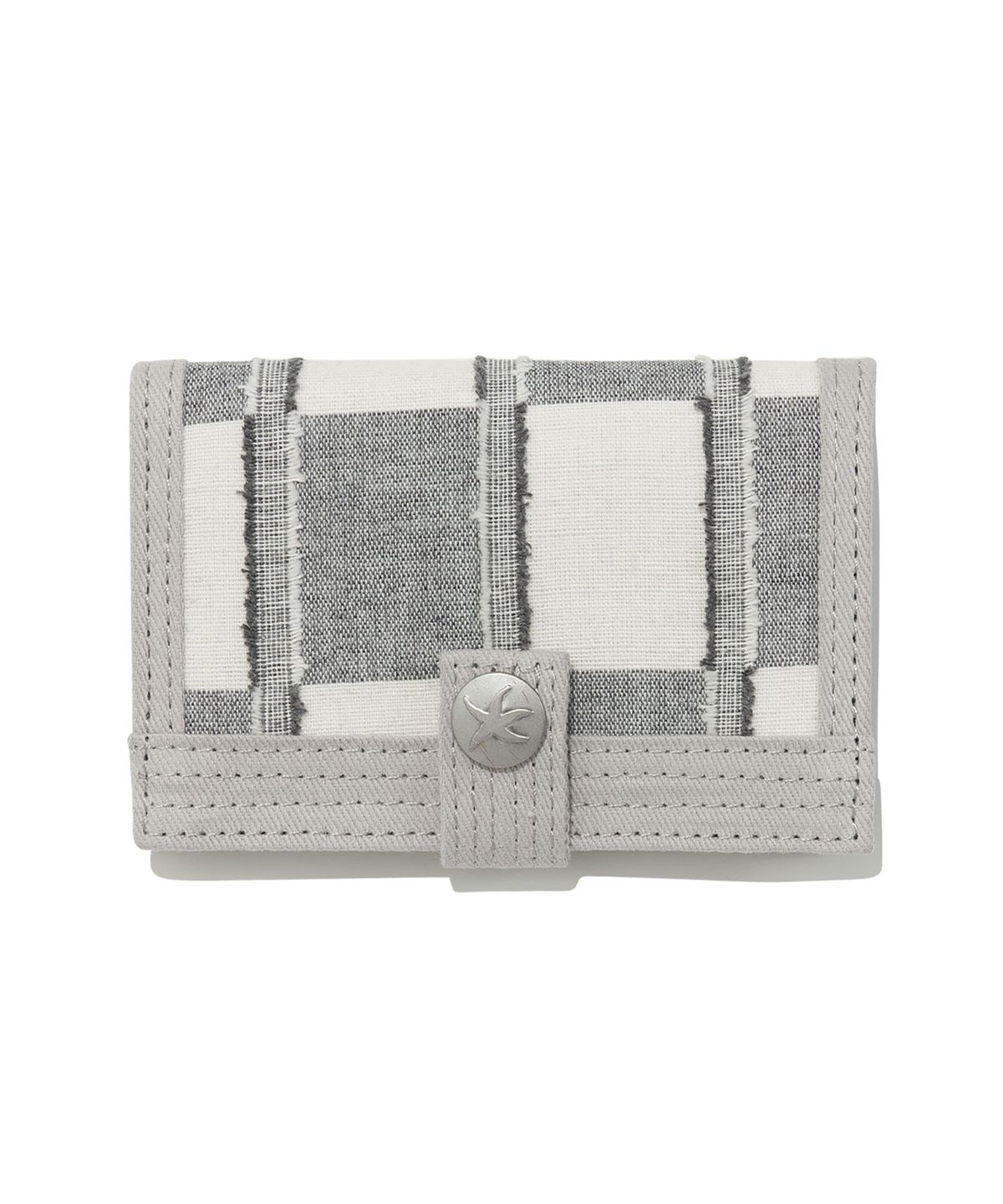 더콜디스트모먼트(THE COLDEST MOMENT) TCM check button card wallet (grey)