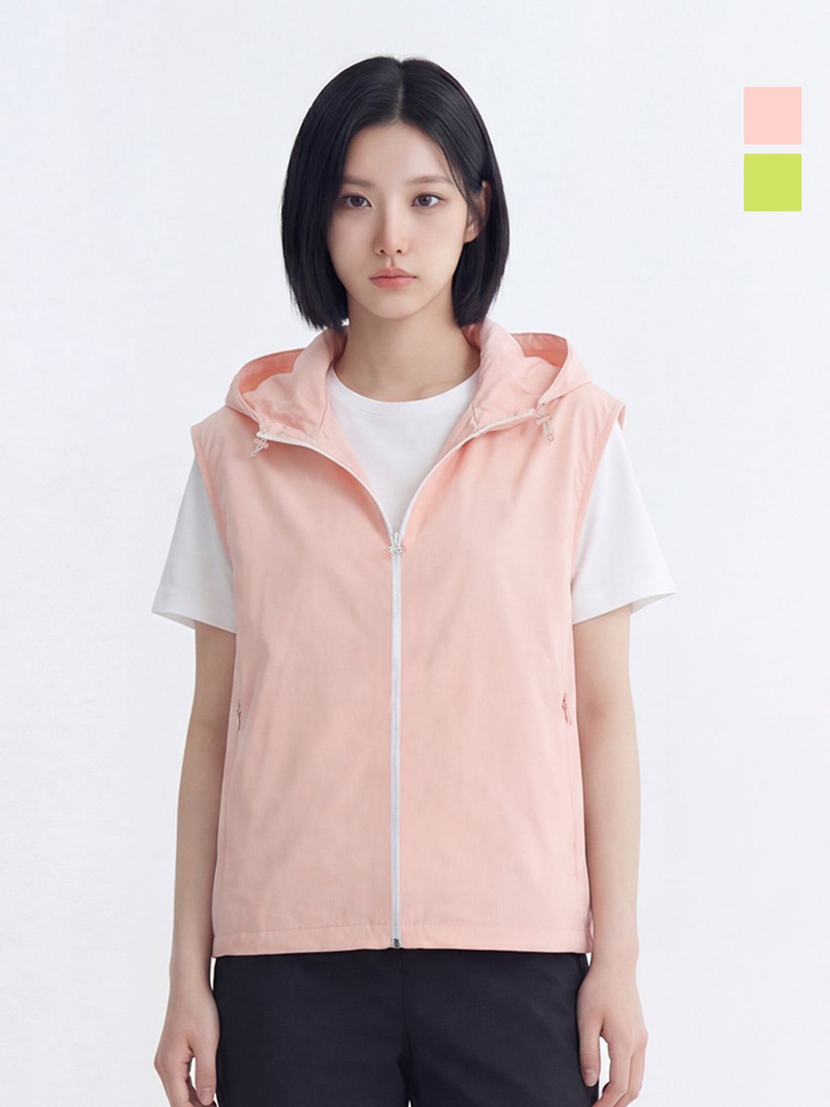 웨스트우드(WESTWOOD) 여성 스트레치 후드 베스트_WO2WCVT608