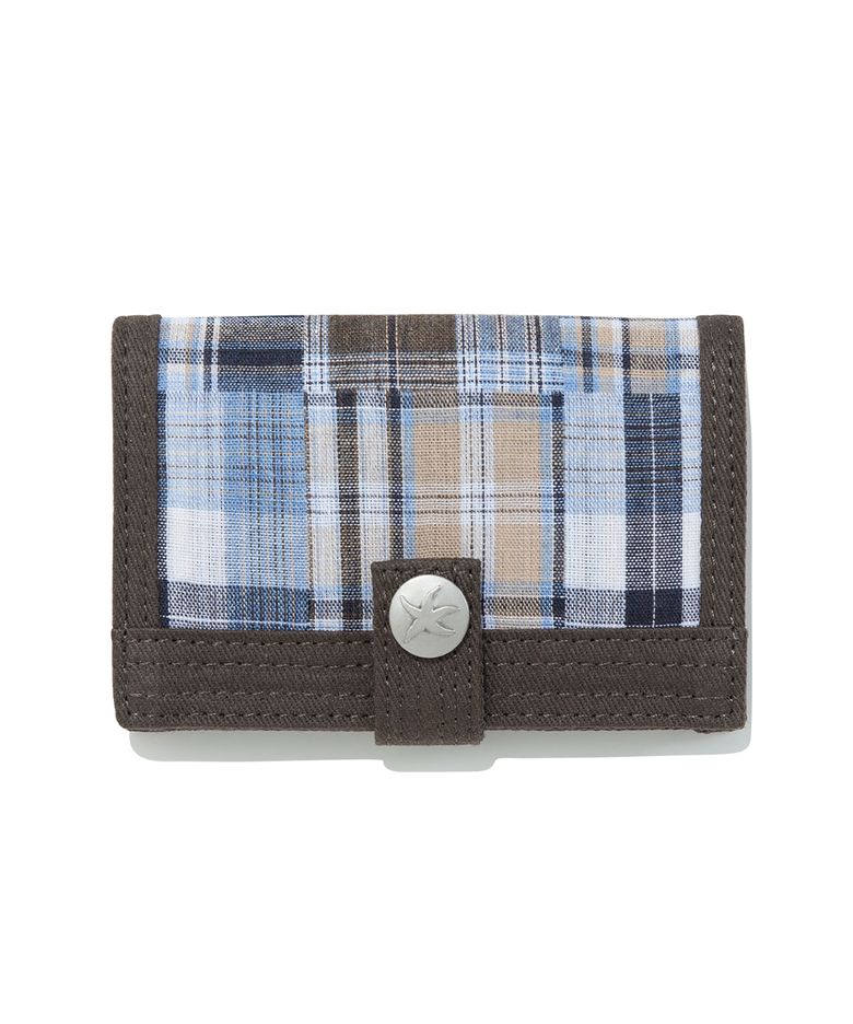 TCM check button card wallet (brown)